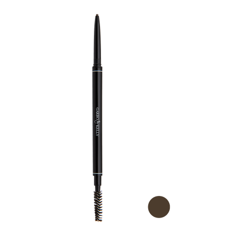 Garbo and Kelly Brow Perfection Pencil with a close-up of the sleek brow pencil tip and packaging.