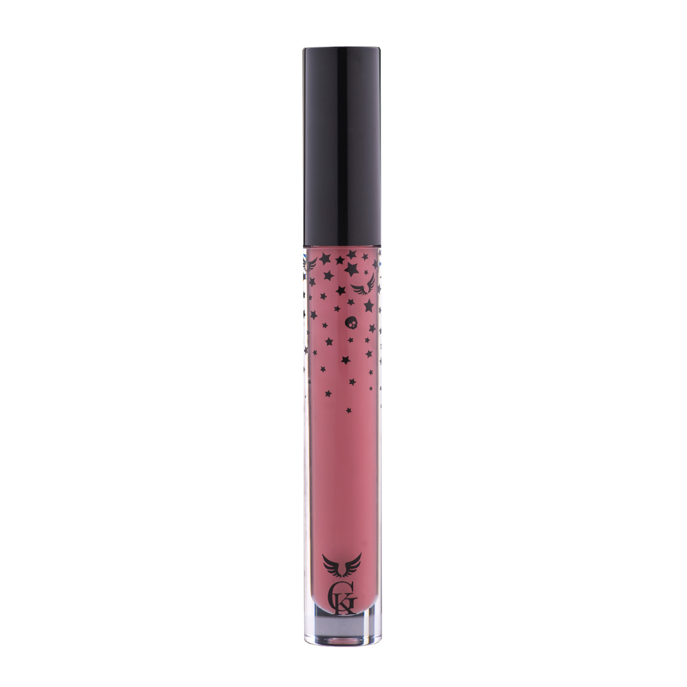 Garbo and Kelly Rock Liquid Matte Lipstick in sleek applicator tube, featuring rich, matte lipstick shade.