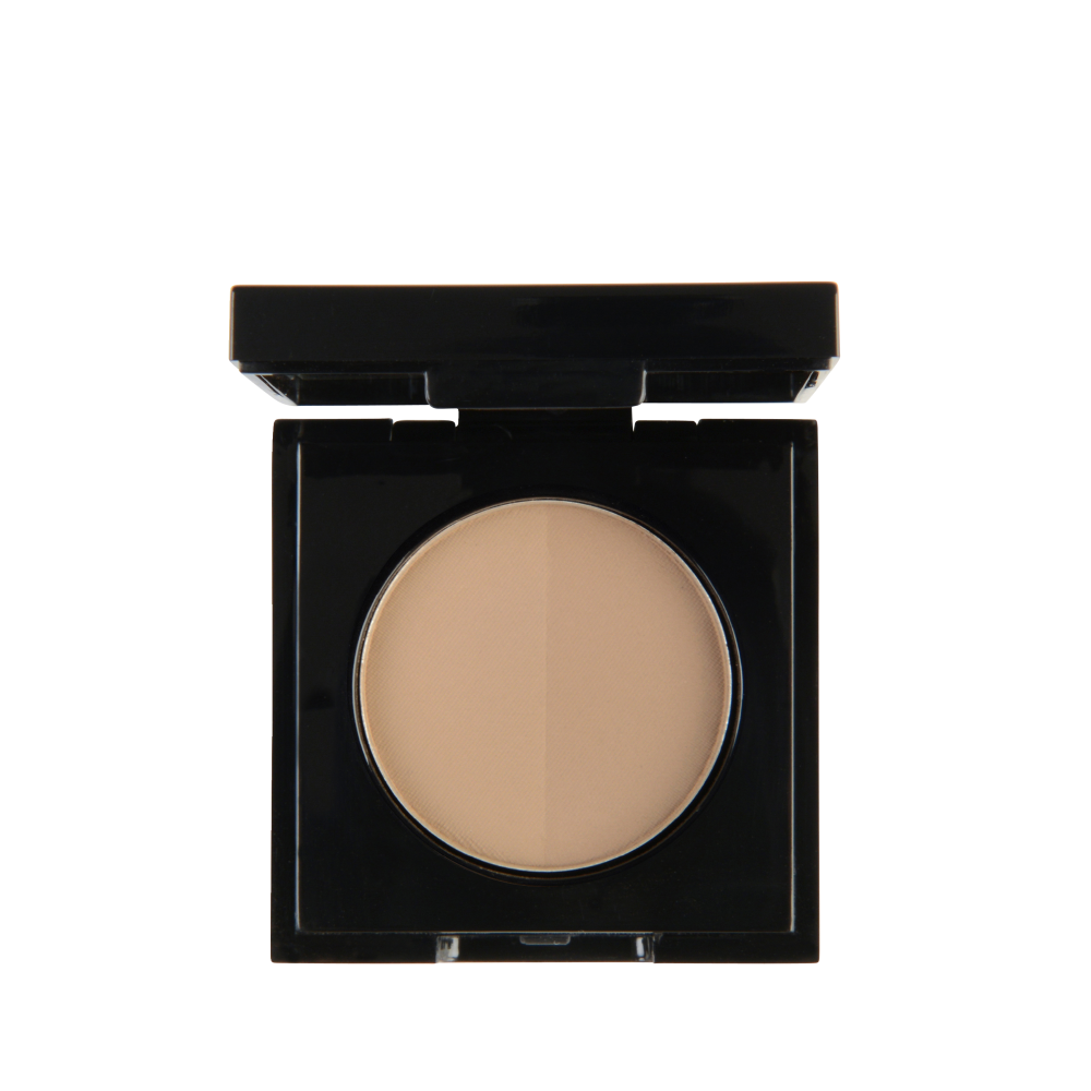 Garbo and Kelly brow powder in a compact with shades for natural, defined eyebrows.