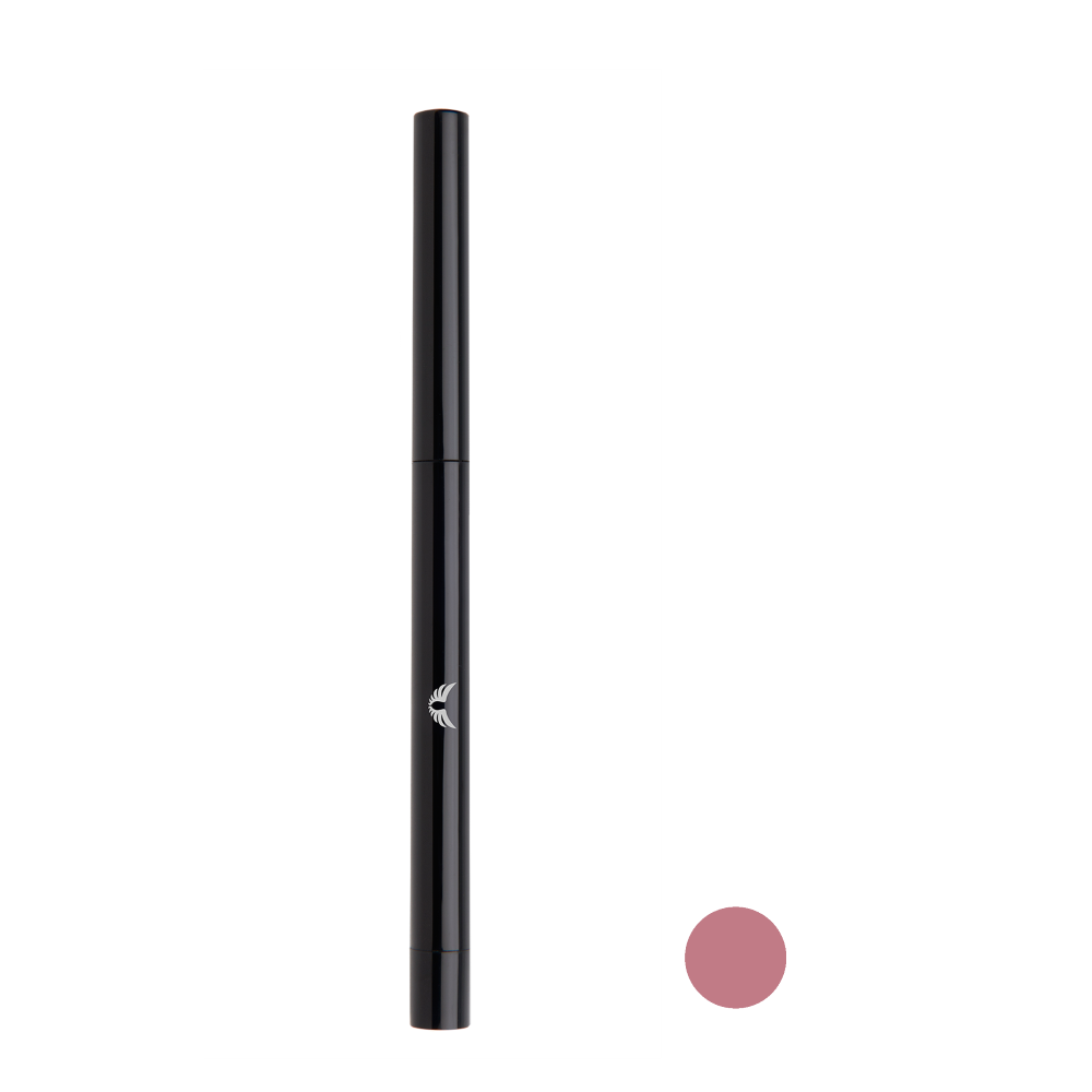 Garbo and Kelly Rock Matte Lip Pencil, a lip definer in a sleek matte finish, shown with the pencil and closed cap on a white background.