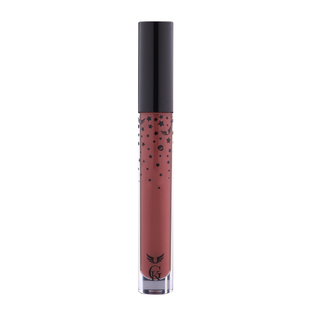 Garbo and Kelly Rock Liquid Matte Lipstick in a sleek tube, showcasing vibrant matte liquid lipstick with a smooth finish.