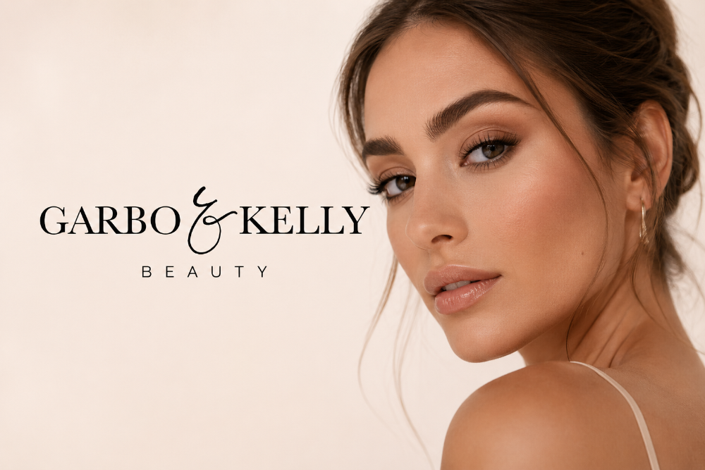 Garbo & Kelly Model wearing Garbo & Kelly Brow and Beauty products