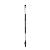 Garbo and Kelly dual-ended brow brush with angled and spoolie brushes for precise eyebrow grooming and shaping.