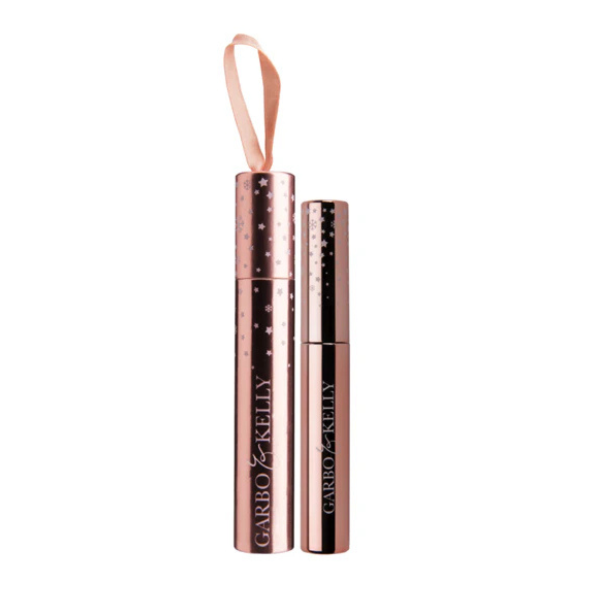 Garbo and Kelly liquid lip gloss in Love Sensation shade, featuring glossy lips with smooth, shiny finish.