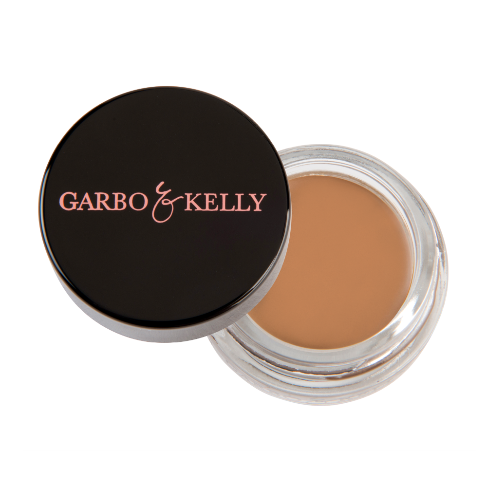 Garbo and Kelly brow pomade in a jar, smooth creamy formula for defining and filling in eyebrows.