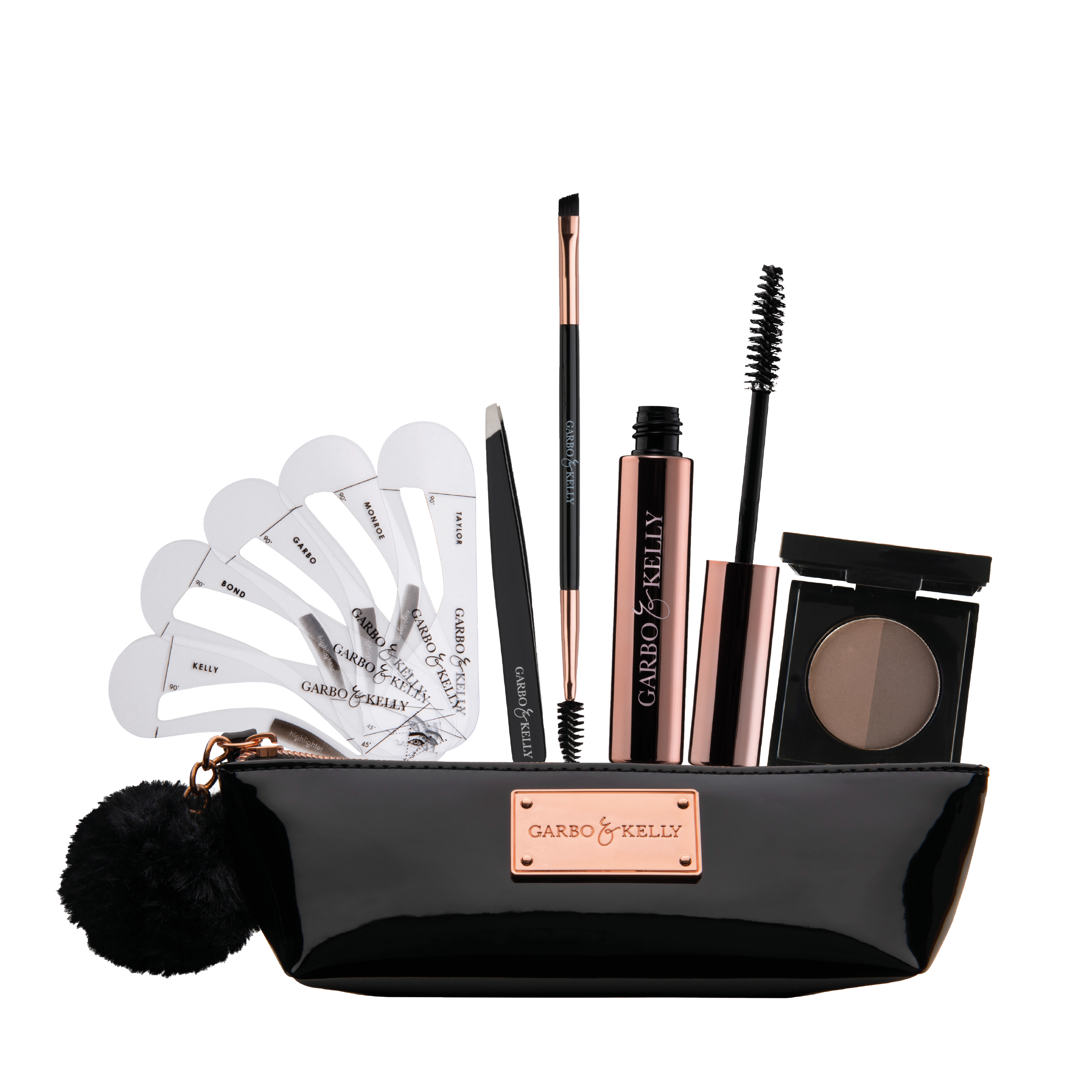 Garbo and Kelly Brow Couture Set, a complete brow kit with powders and tools for perfect, natural-looking eyebrows.