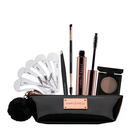 Garbo and Kelly Brow Couture Set, a complete brow kit with powders and tools for perfect, natural-looking eyebrows.
