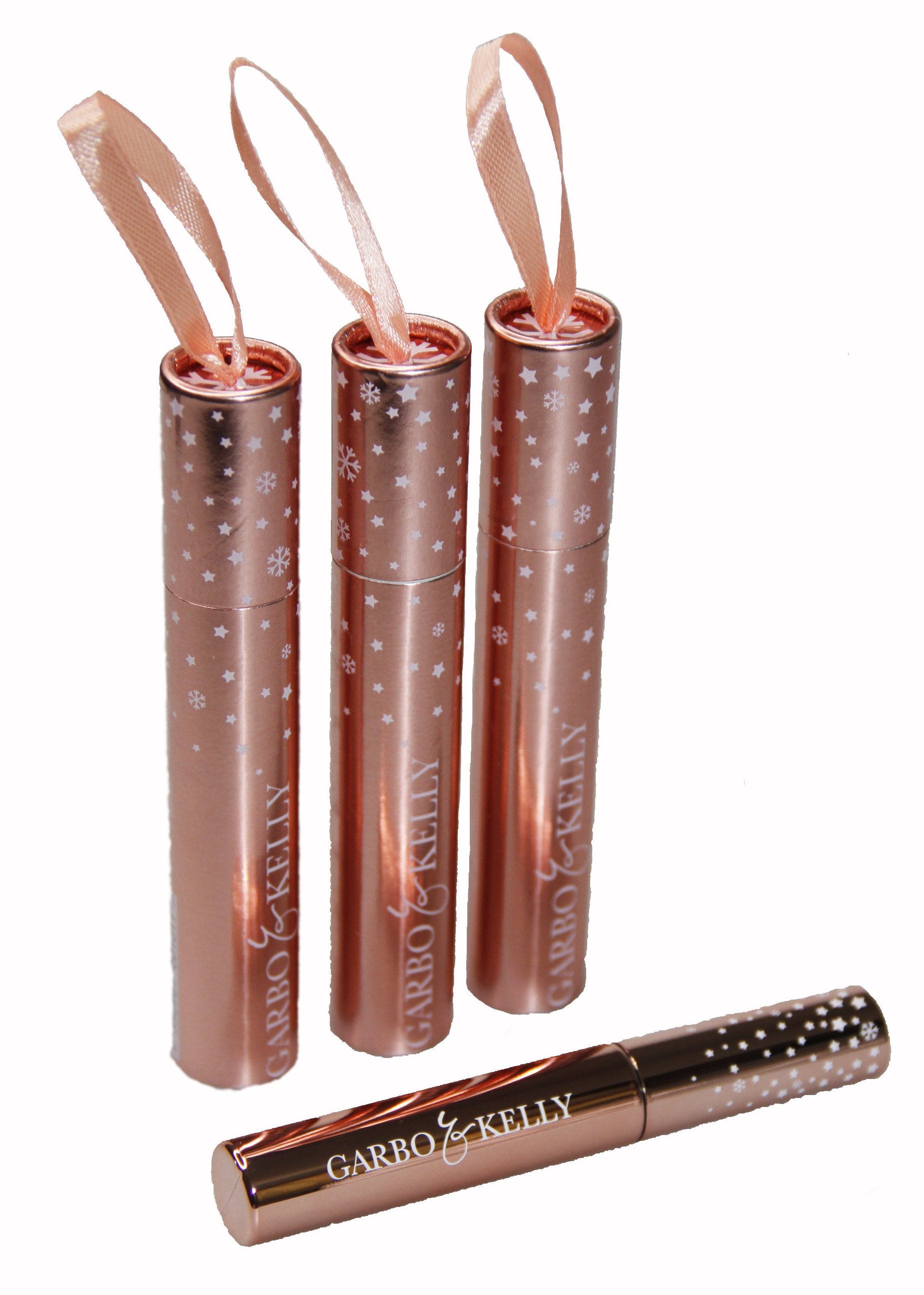 Garbo and Kelly liquid lip gloss applied on lips, showcasing glossy, smooth finish with vibrant color and shiny texture.