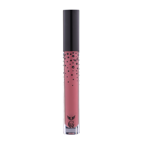 Garbo and Kelly Rock Liquid Matte Lipstick tube showcasing deep red liquid lipstick with matte finish.
