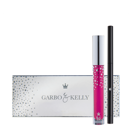 Garbo and Kelly Royalty Gloss Lip Kit with gloss and lip definer for a shiny, defined lip look.