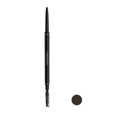 Garbo and Kelly Brow Perfection Pencil showing a close-up of the brow pencil with a spoolie brush and product packaging.