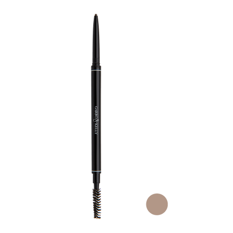 Garbo and Kelly Brow Perfection Pencil with a sleek design, featuring a sharpened tip and spoolie brush for precise eyebrow shaping.