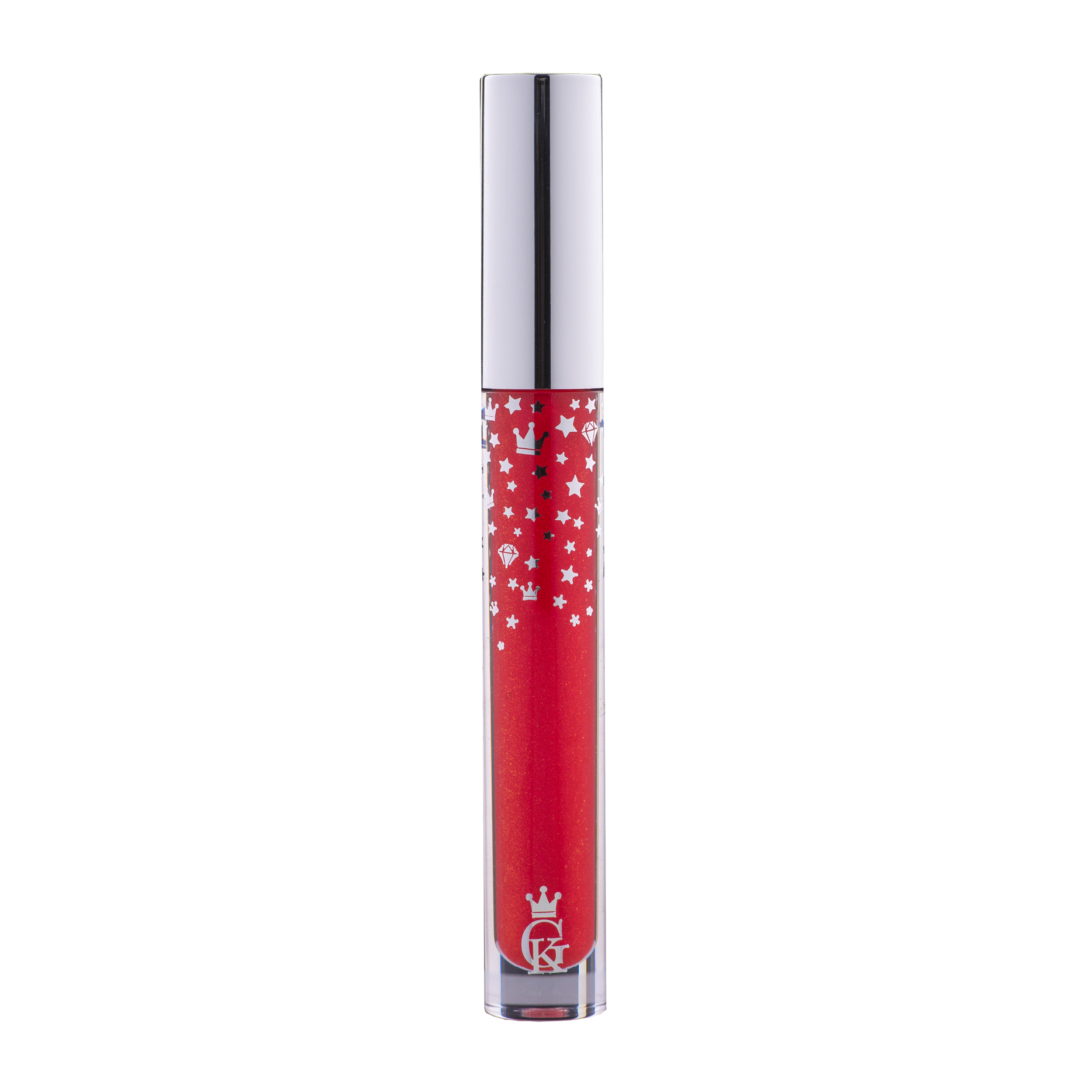 Garbo and Kelly Royalty Gloss liquid lipstick in a shiny, smooth gloss finish with a sleek applicator wand.