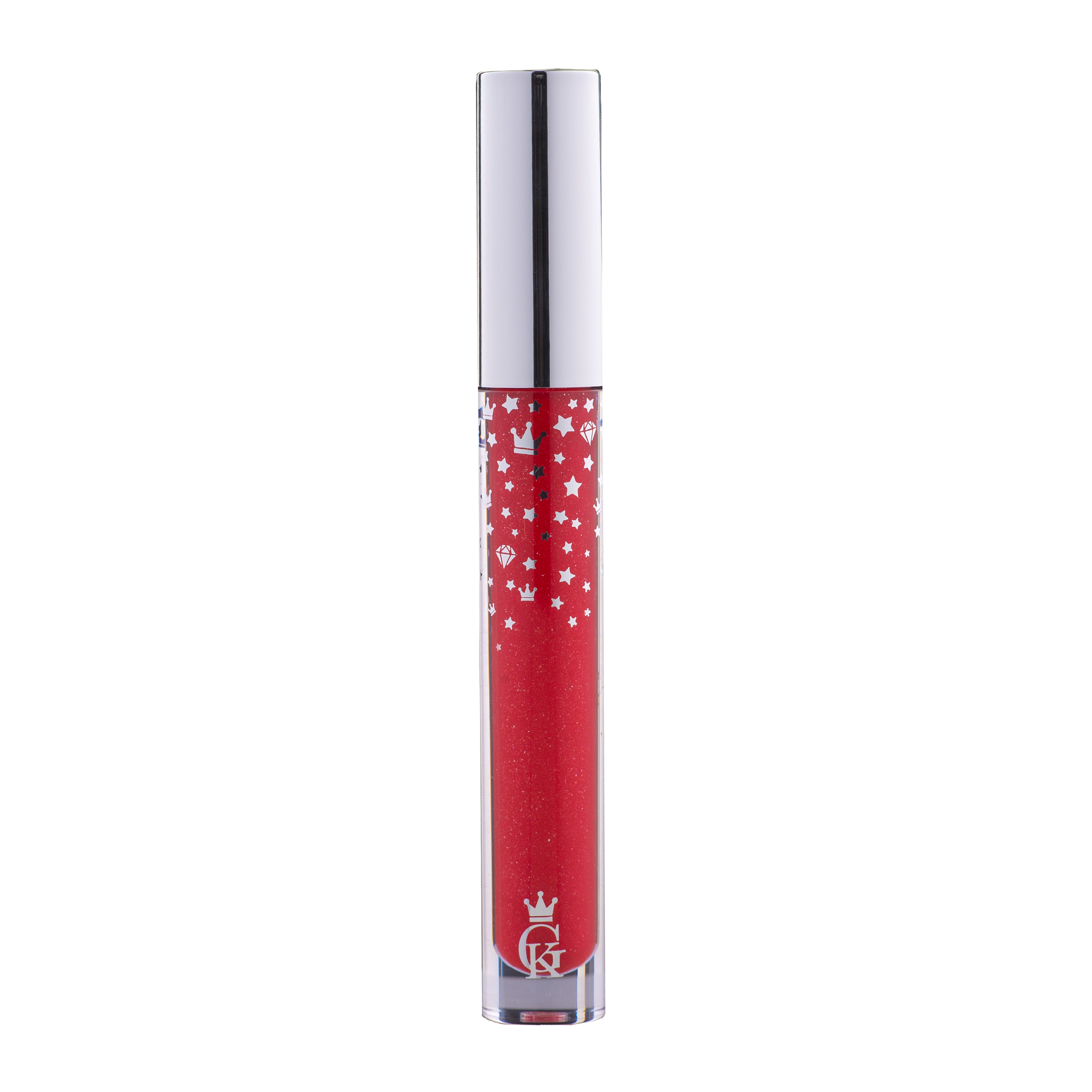Garbo and Kelly Royalty Gloss Liquid Lipstick showcasing a smooth, shiny gloss finish on lips.