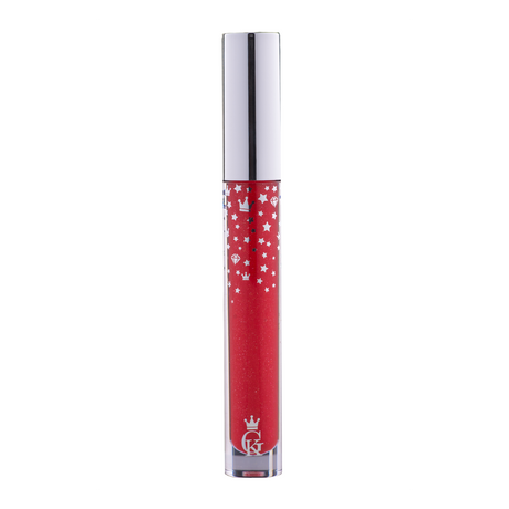 Garbo and Kelly Royalty Gloss Liquid Lipstick showcasing a smooth, shiny gloss finish on lips.