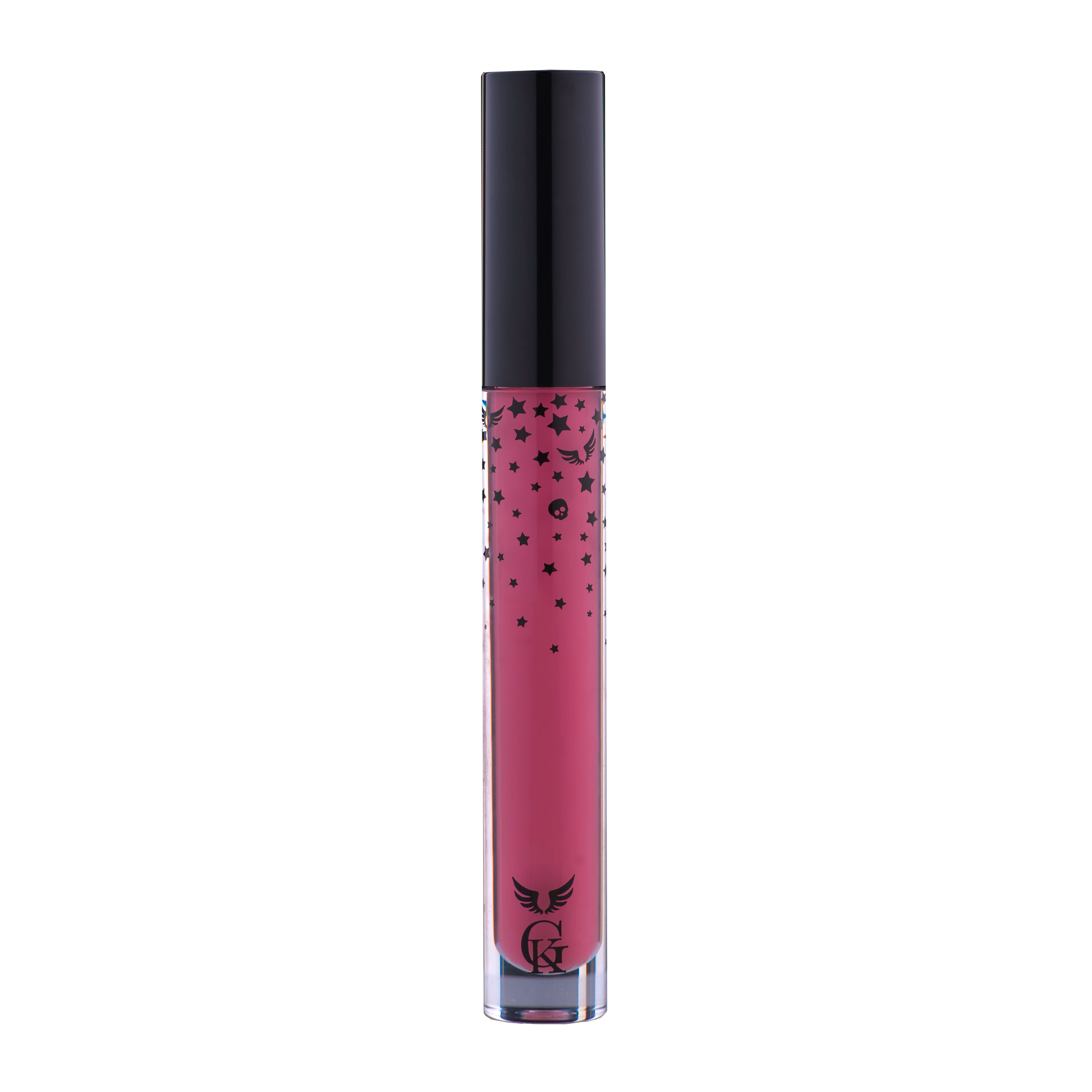 Garbo and Kelly Rock Liquid Matte Lipstick tube with applicator, showcasing vibrant matte liquid lipstick color.