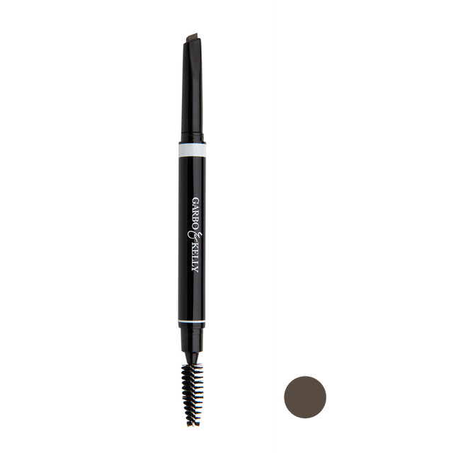 Garbo and Kelly Brows On Point Pencil brow pencil with precise tip and soft texture, displayed on a white background.