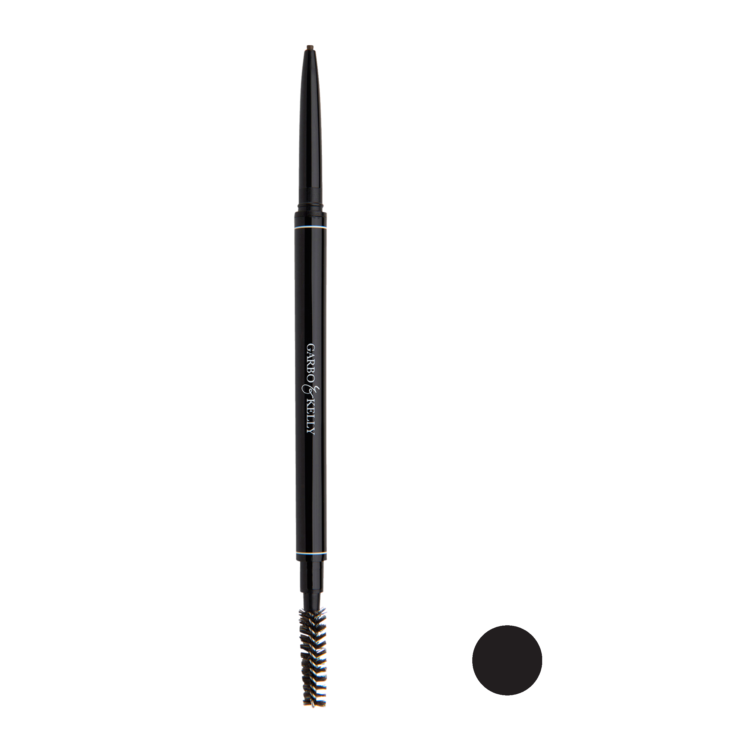 Garbo and Kelly Brow Perfection Pencil showing a close-up of the pencil tip and packaging for natural eyebrow shaping and definition.