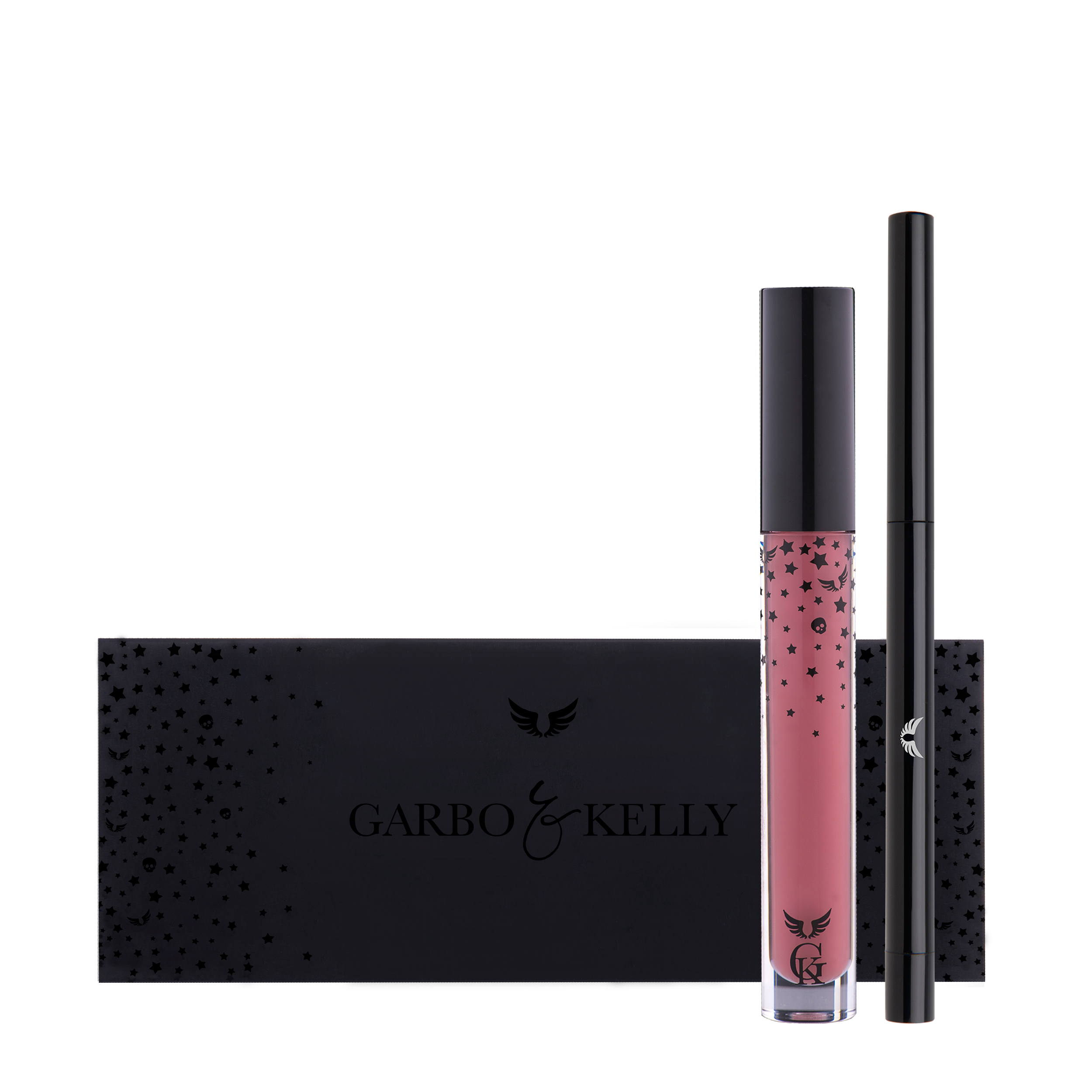 Garbo and Kelly Rock Matte Lip Kit including lip definer and matte lip products for bold, long-lasting lip looks.