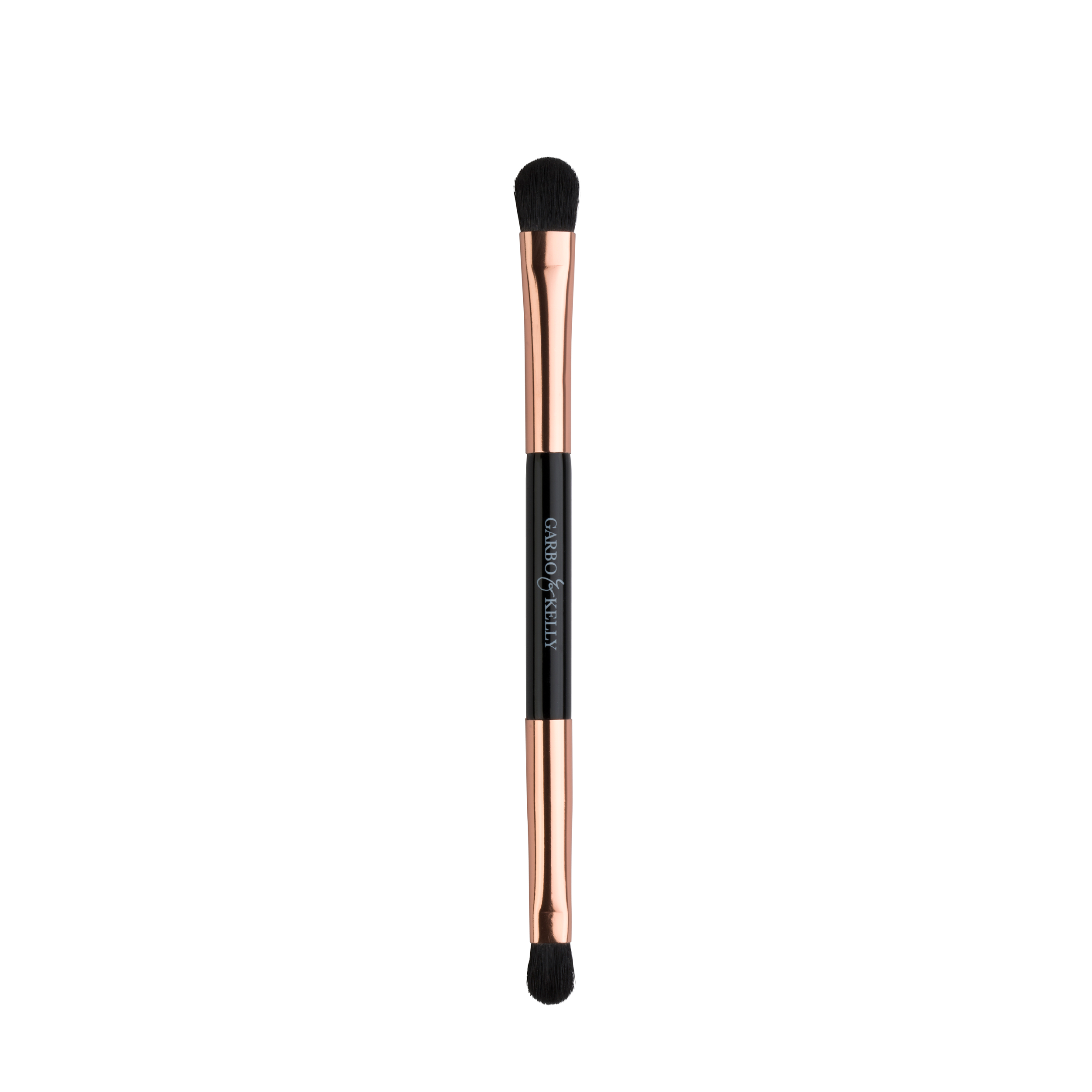 Garbo and Kelly double eyeshadow brush with two brush heads, ideal for precise eye makeup application and blending.