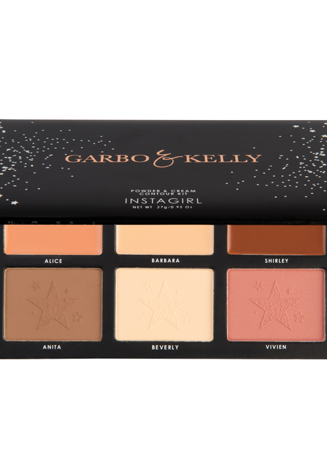 Garbo and Kelly Instagirl Contour Kit palette with multiple shades for contouring and highlighting, arranged in a sleek compact.