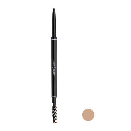 Close-up of Garbo and Kelly Brow Perfection Pencil with a sharpened tip and brow shades, ready for defining eyebrows.