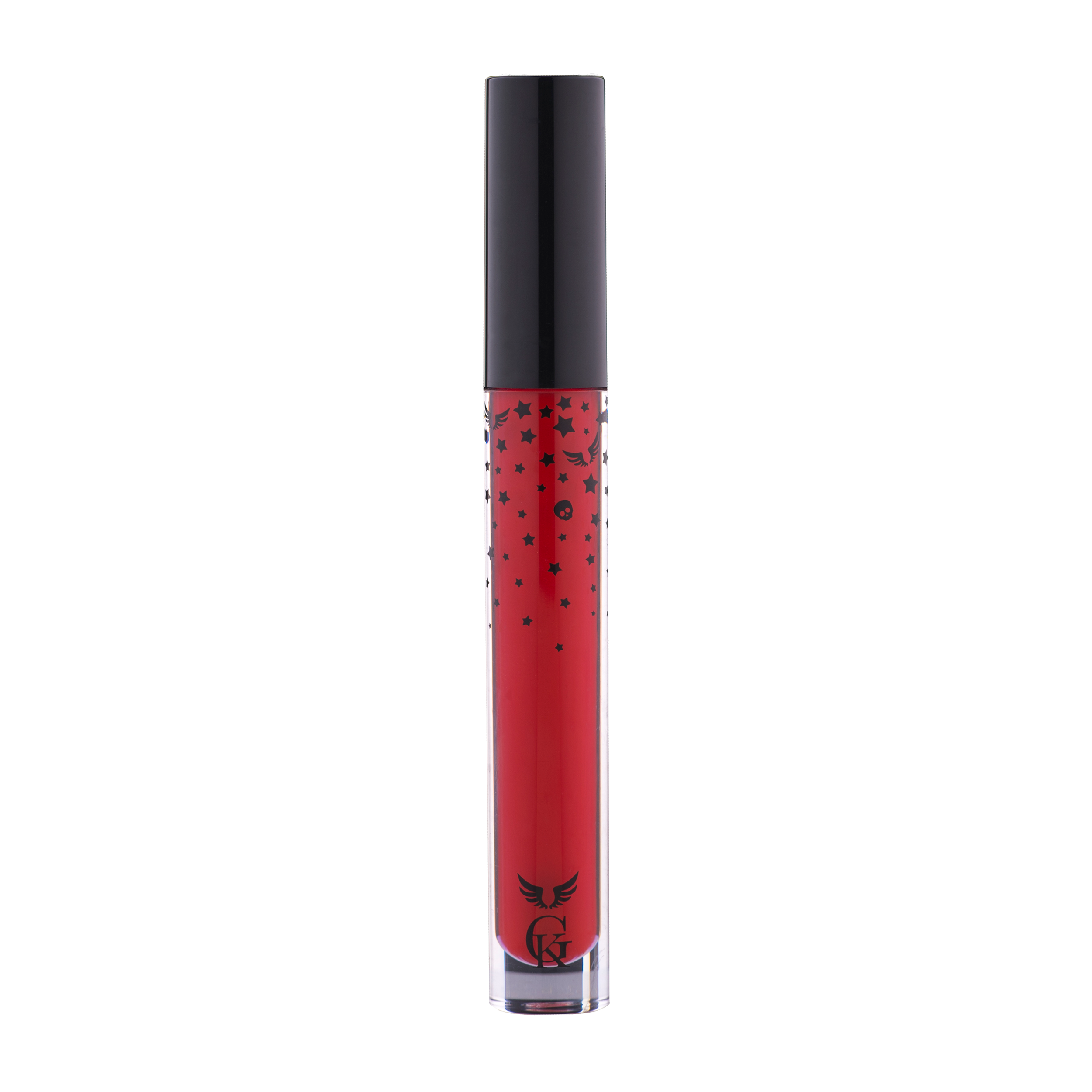Garbo and Kelly Rock Liquid Matte Lipstick in a sleek tube, showcasing its rich, velvety matte finish and vibrant color.