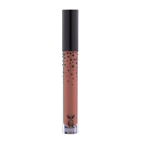 Garbo and Kelly Rock Liquid Matte Lipstick tube with dark matte finish and sleek design, showcasing the product label and applicator.