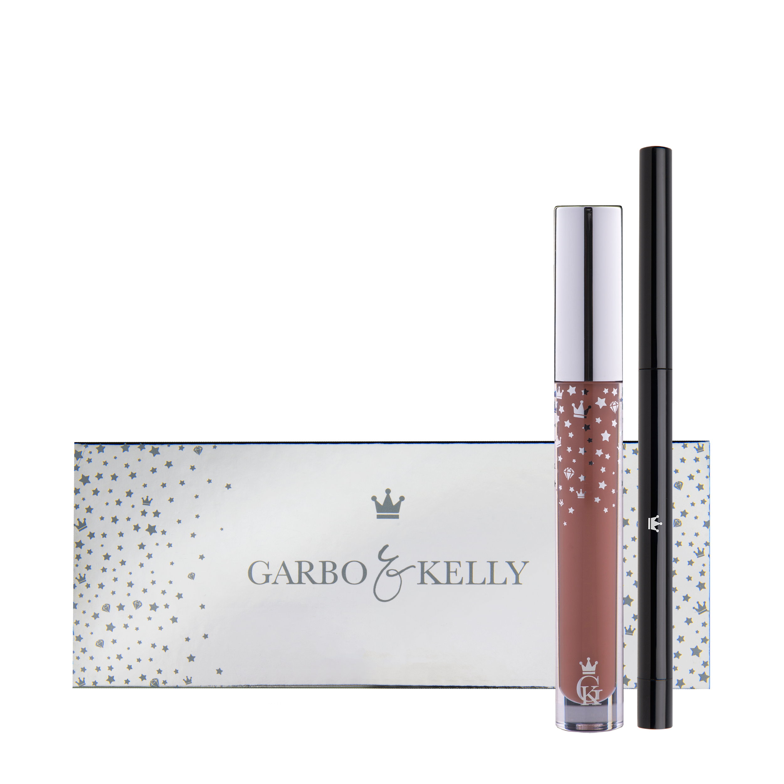 Garbo and Kelly Royalty Gloss Kit Inc Lip Definer set featuring a glossy lip kit with lip liner and gloss in elegant packaging.
